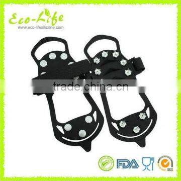 Popular 4 Sizes 10 Nails Mountain Climbing Silicone Rubber Ice Gripper Crampons Spikes for Snow Ice Raining Road photo-4