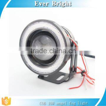 2.5" 3" 3.5" cob 10W Projector Universal LED Fog Light W/ W COB Halo Angel Eye Rings