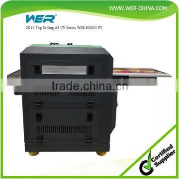 Hot design USB and CD Printing Machine WER-E2000UV, A3 UV LED Flatbed Printer for Pen and Cellphone Case Printing Machine