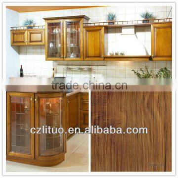 decorative wood grain pvc lamination film for door