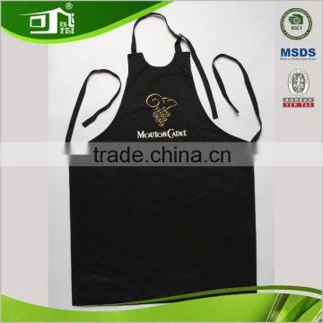 cheap wholesale kitchen bib black apron with adjustable broad neck strap
