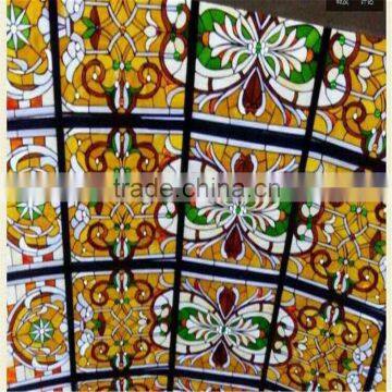 decorative tempered stained glass ceiling dome