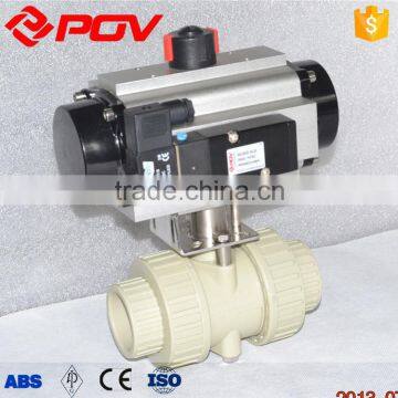 Double acting PPH plastic pneumatic ball valve dn40