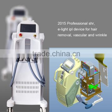 Arms / Legs Hair Removal 3 Handles 2500w Power 590-1200nm IPL E-LIGHT SHR Beauty Care Device MED-140C+ Vascular Treatment