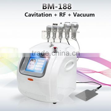 Ultrasound Cavitation For Cellulite 5 Treatment Heads Rf & Cavitation Machine For Weight Loss Slimming Vacuum Fat Loss Machine