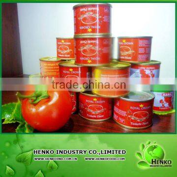 tin canned for tomato paste 198g