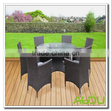Audu Atlanta Outdoor Garden Rattan Dining Set With Lazy Susan photo-6