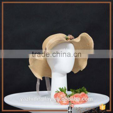 Wholesale White Glossy Fiberglass Female Long Neck Mannequin Head