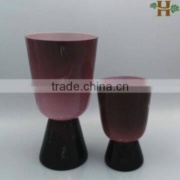 Wholesale hand made purple glass flower vases for home decorations