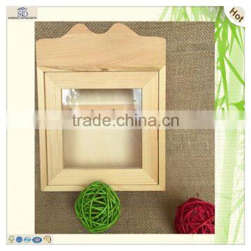 House Shaped Clear Window Wood Key Storage Box