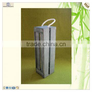 Antique Design One Bottle Single Grid Wooden Wine Box photo-3
