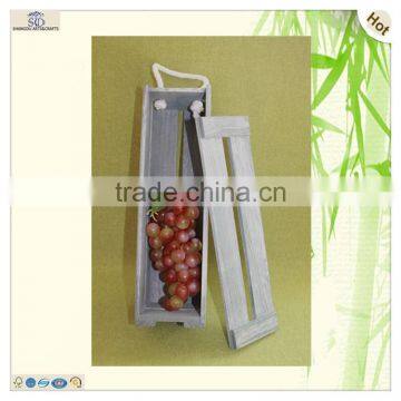 Antique Design One Bottle Single Grid Wooden Wine Box photo-5