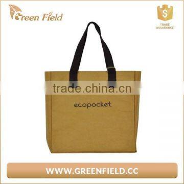 Hot selling paper handbag plain kraft paper shopping tote bag with low price