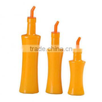 3pieces big small and medium glass bottle for oil and vinegars