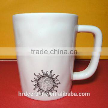 Elegant Design Durable Round 450ml Ceramic Beautiful Coffee Cups