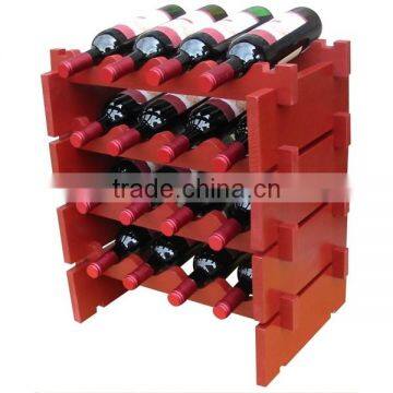 RH-H21 wooden stripes Supermarket Wine Rack Display Shelf