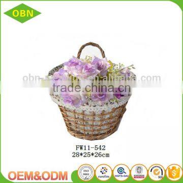 Custom Willow Wicker Hanging Flower Basket for Home Decoration photo-2