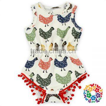 Hot Selling Infant Sleeveless Chicken Bodysuit Sunsuit Flower Patriotic Baby Clothing Children Romper photo-6