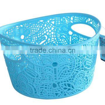 Lace Basket With 2 Sizes, Plastic Lace Basket With Handle, Round Shape Basket photo-2