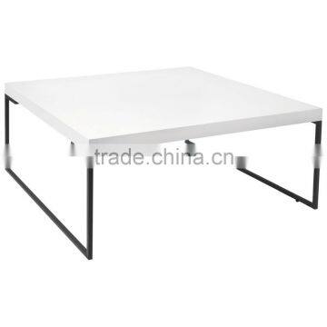 Euro Style white highlight lacquer square coffee table