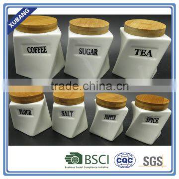 With Bamboo Lid And Sealed Ring Canister Set Kitchen Jar