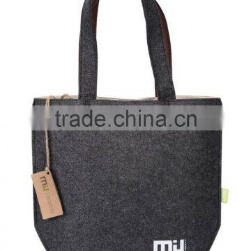 Black tote bag, felt shopping bags, market bag, beach bags, felt travel bag, felt shoulder bags, sewing large bag