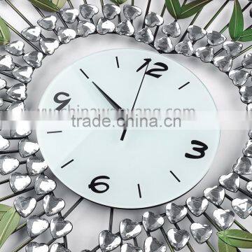 Red Flower Metal Heart Wall Digital Clock photo-3