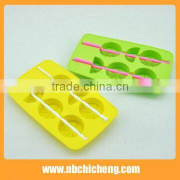 Lemon Silicone Ice Cream Mould/ Ice Tray Cube LollyPop Cream Maker/Popsicle Molds Set photo-4