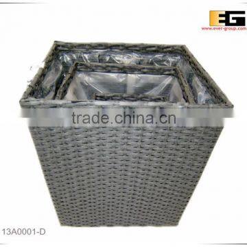 PE/Plastic Rattan Square With Liner Flower Planter photo-2