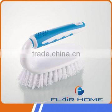 flat wash scrub cleaning brush/plastic cleaning clothes washing scrub brush with soft grip handle F8221