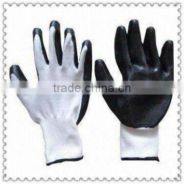 Black nitrile glove with polyester shellJRE51