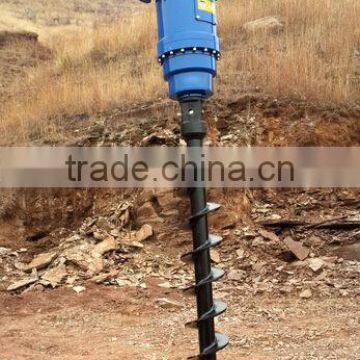 wheel loader earth drilling auger