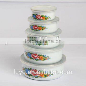 Special Decor Enamel Storage Bowl Set With Round Bottom