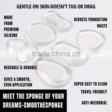 Baby powder puff with good quality silicone 100% cosmetic tools