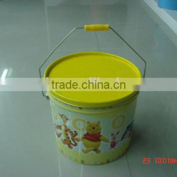 Metal Round Tin Bucket for Clothing, Round Bucket