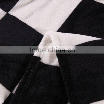 Black and White Plaid Super Soft Warm Plaid Printed Coral Fleece Blanket photo-5