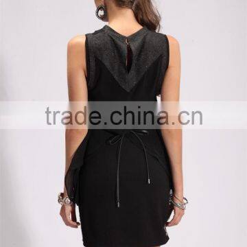 WOMEN'S SUMMER CHIFFON BLACK SLEEVELESS TOP photo-3