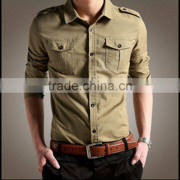 Military Style Dress Shirt , 2016 Latest Shirts for Men, 100% Cotton Western Style Dress Shirt photo-4