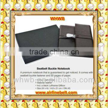 Premium airplane seatbelt buckle bulk spiral notebooks