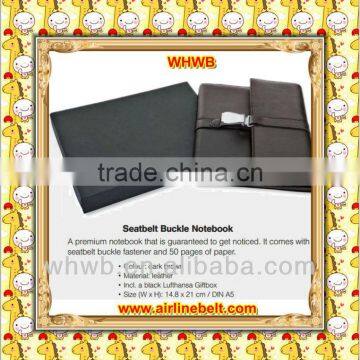 Premium Airplane Seatbelt Buckle Notebook With Calculator