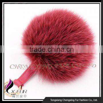 CX-A-63 Cute Promotional Fox Fur Pompon Keychain photo-5