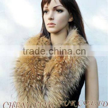 COLLAR-R1A Super Quality Elegant Lady Real Raccoon Fur Fashion Collar photo-6