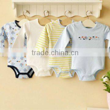 mom and bab 2013 Spring baby clothing 100% cotton long bodysuit 4in1 gift box