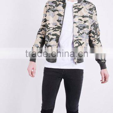 MGOO Customize All Over Camouflage Pattern Printed Men's Reversible Bomber Jacket With Zipped Pocket Sleeve photo-4