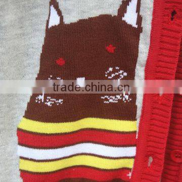Trendy Unisex Children Anitmal Cartoon Pattern Knitted Cardigan photo-2
