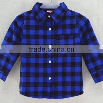 Cheap Wholesale Online Kids Boys Fashion Plaid Check Shirts With Chest Pocket photo-2