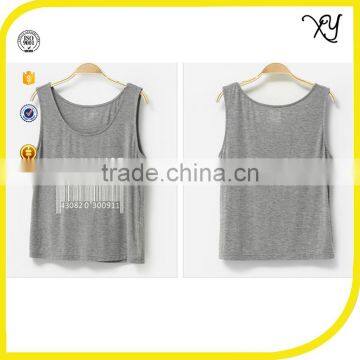 Custom Blank Grey Loose Dri Fit Women Casual Tank Tops Wholesale photo-2