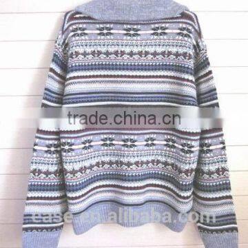 2016 New Design 100% Wool Shrug Men's Intarsia Heavy Winter Sweaters photo-2