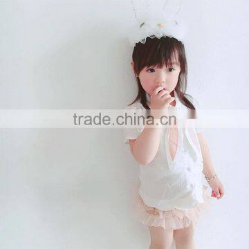0-4 Years 2017 Wholesale Hot Summer Cotton Rabbit Baby Girls Blouses (pick Size ) photo-2