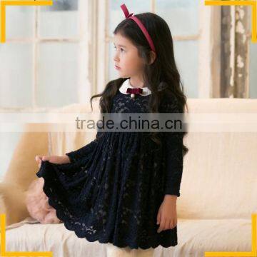 Hot Sale Korean Style Girl Lace Winter Dress Kids Party Wear Dress Kids Fashion Show Dress photo-4